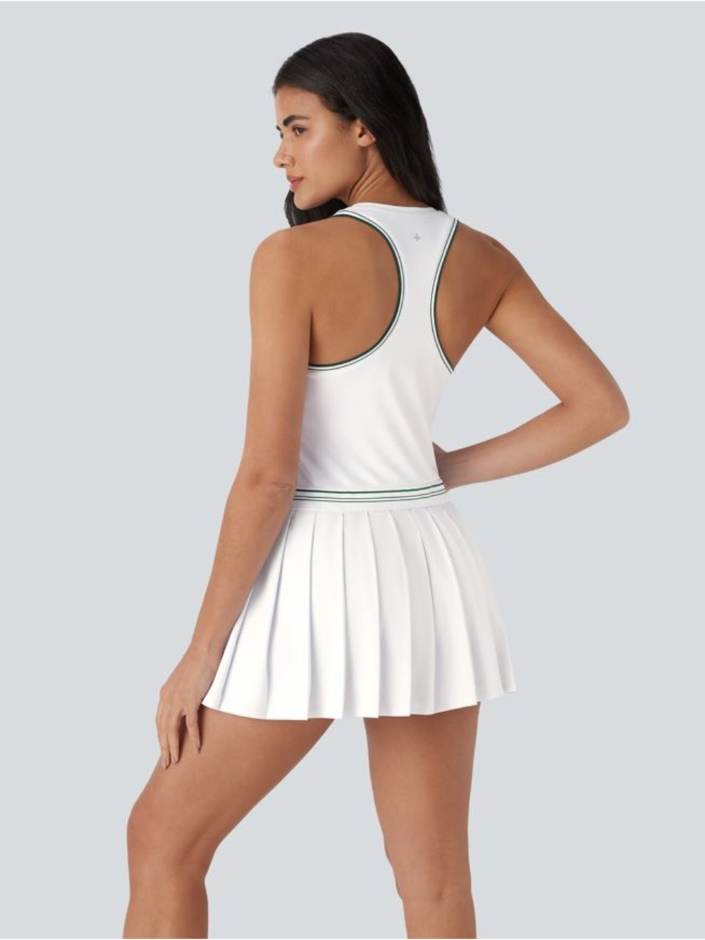 NWOT Halara Racerback Color Block Stripe Pleated Mini Tennis Active Dress - Picture 2 of 11